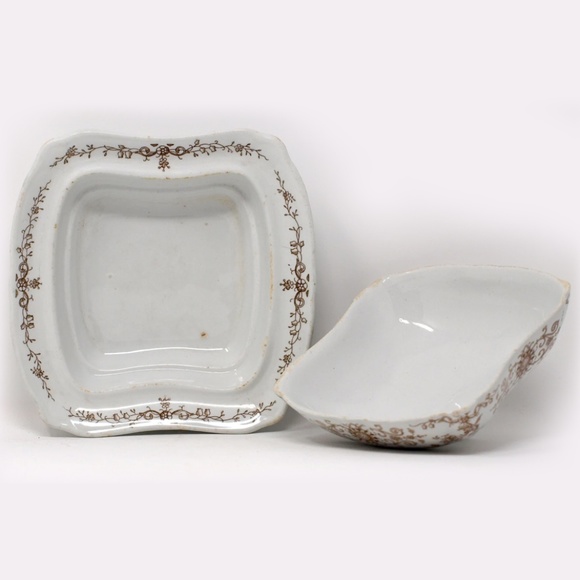 Vintage brown and white  Alfred Meakin Melton England Covered Serving Dish - Picture 4 of 11